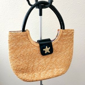 Large straw tote bag